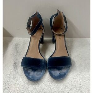 Madewell Womens The Lainy Sandal in blue velvet 9